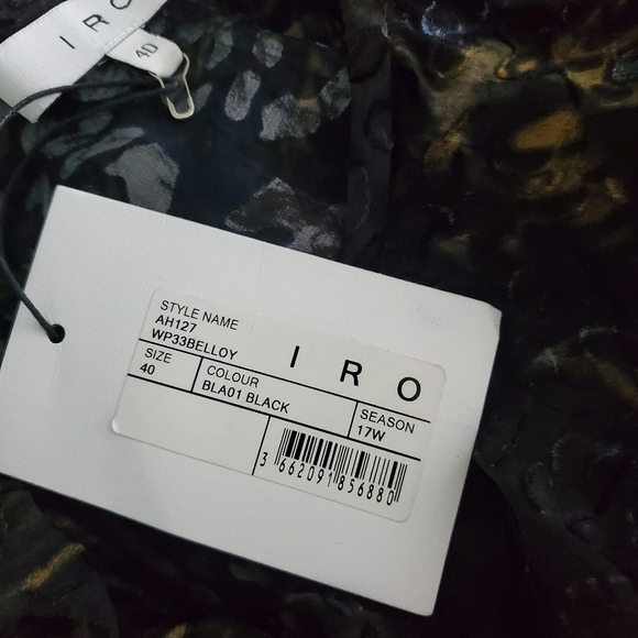 NEW IRO Belloy Ruffled Devoré-chiffon Dress Black - Picture 7 of 8